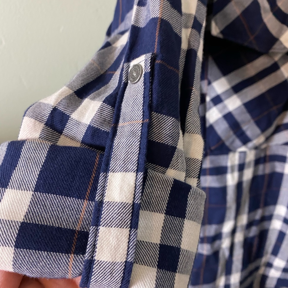 NWOT ZARA WOMAN PLAID SNAP BUTTON DOWN CLOSURE - Picture 2 of 7